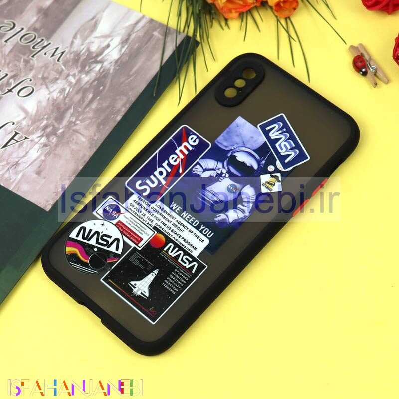 اصفهان جانبی-قاب PC مات محافظ لنزدار طرحدار NASA آیفون iPhone X/XS