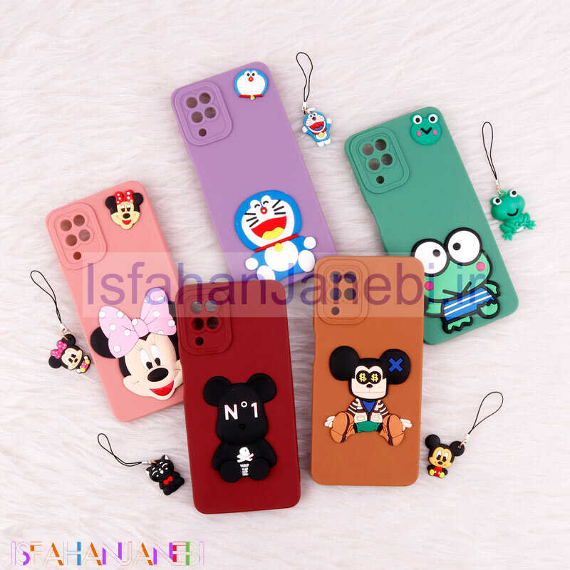 اصفهان جانبی-قاب عروسکی برجسته محافظ لنزدار Samsung Galaxy A12 + آویز