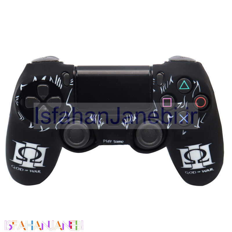 اصفهان جانبی-روکش دسته بازی PS4 طرح God Of War Logo مشکی سفید + روکش آنالوگ هدیه