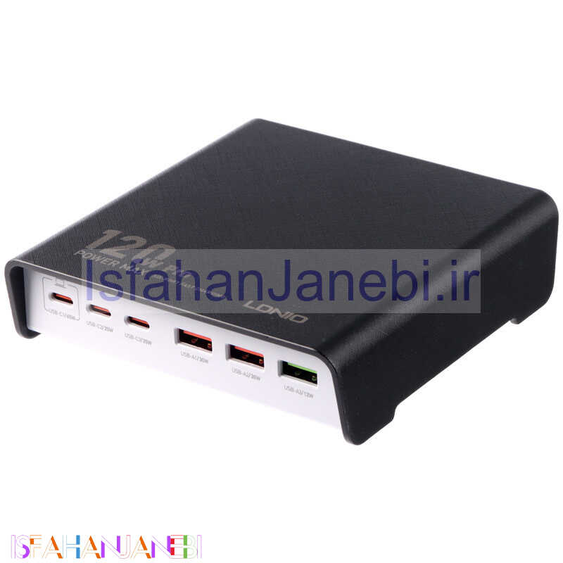 اصفهان جانبی-شارژر رومیزی فست شارژ 6 پورت Ldnio Q605 QC3.0 PD3.0 65W