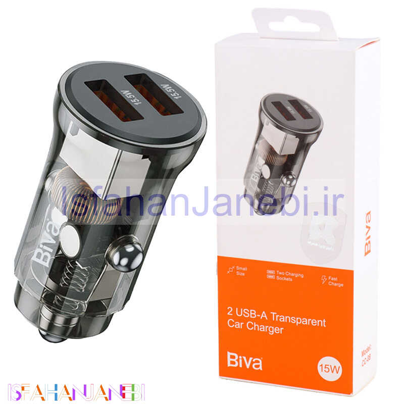اصفهان جانبی-شارژر فندکی فست شارژ Biva CC-08 3.1A 15W