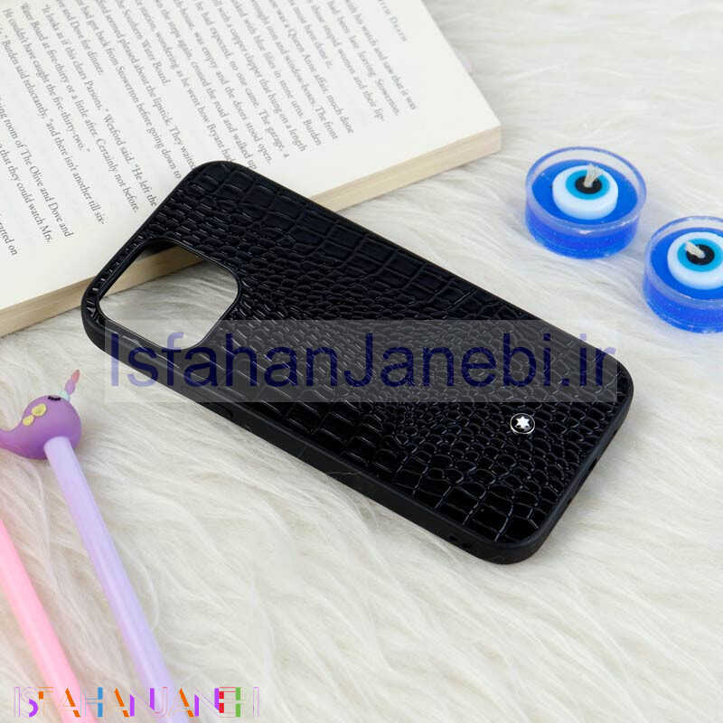 اصفهان جانبی-قاب چرمی Mont Blanc Original آیفون iPhone 13 Pro Max مشکی