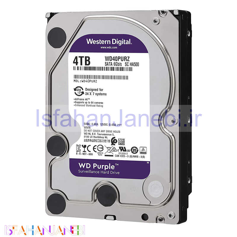 اصفهان جانبی-هارد اینترنال وسترن دیجیتال Western Digital purple 4TB WD43PURZ