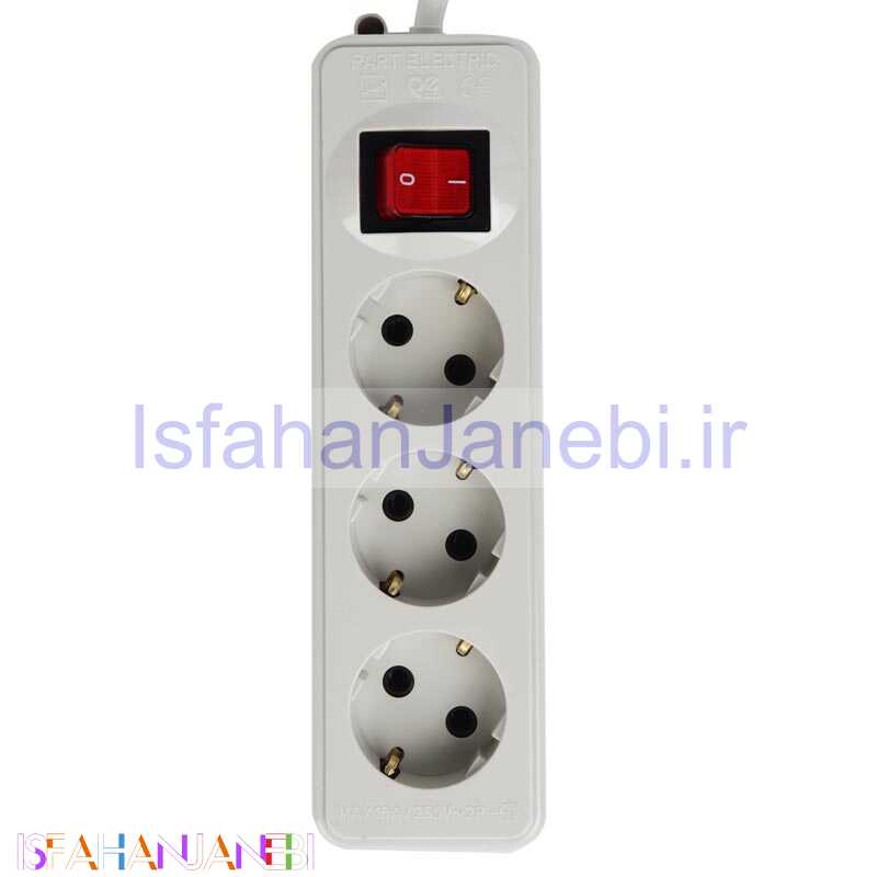 اصفهان جانبی-چند راهی 3 خانه برق ارت دار شهاب پارت الکتریک با کابل 5متر مدل PE676