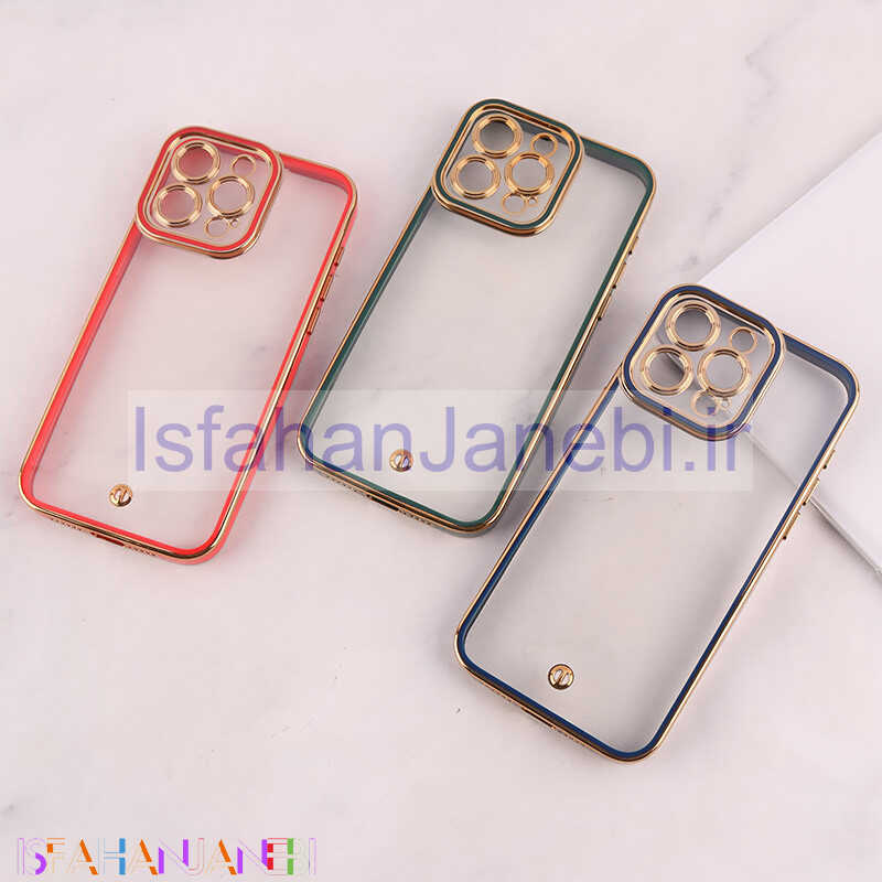 اصفهان جانبی-قاب Space آیفون iPhone 15 Pro Max دور رنگی محافظ لنزدار