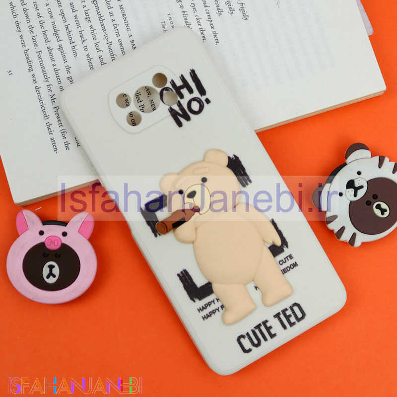 اصفهان جانبی-قاب سیلیکونی خرس TED محافظ لنزدار Xiaomi Poco X3