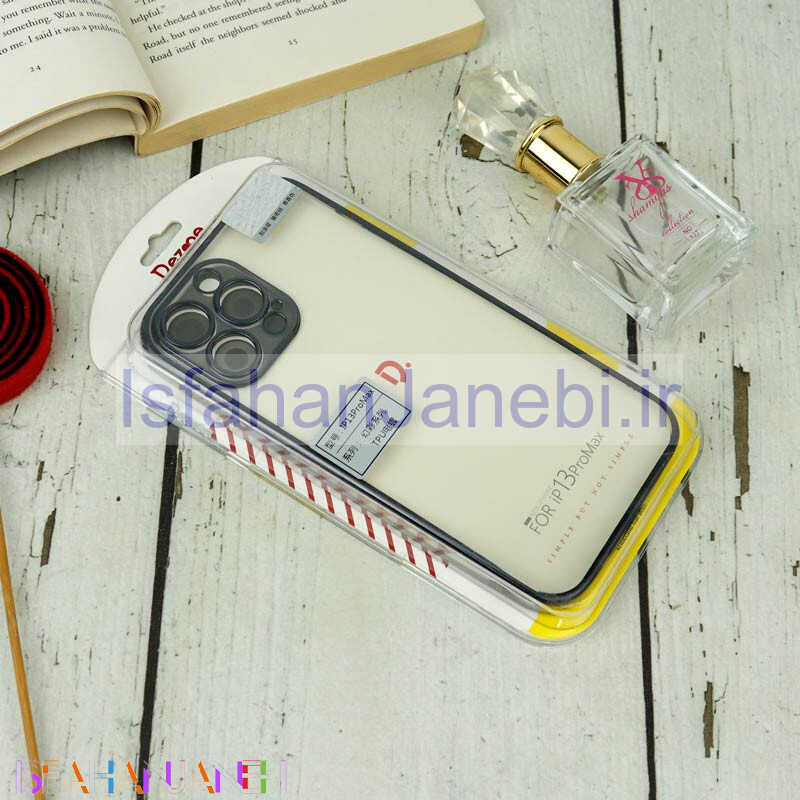 اصفهان جانبی-قاب شفاف Dezoo محافظ لنز دار آیفون iPhone 13 Pro Max مشکی
