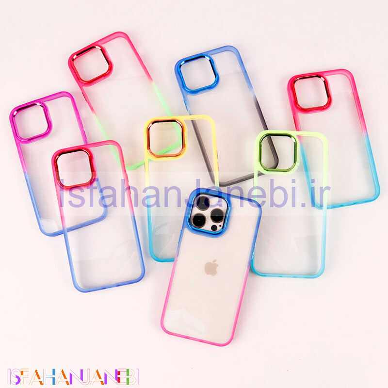 اصفهان جانبی-قاب PC شفاف متال ایرون دو رنگ iPhone 14 Pro Max