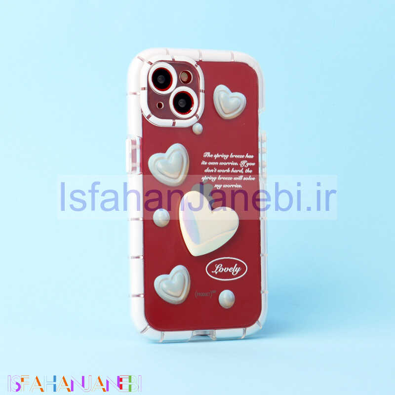 اصفهان جانبی-قاب قلبی هولوگرامی محافظ لنزدار iPhone 13