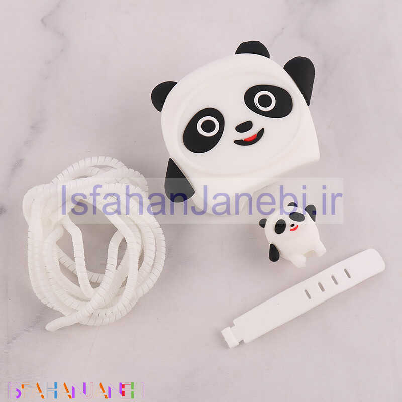 اصفهان جانبی-ست محافظ کابل و کلگی شارژر سیلیکونی آیفون طرح پاندا