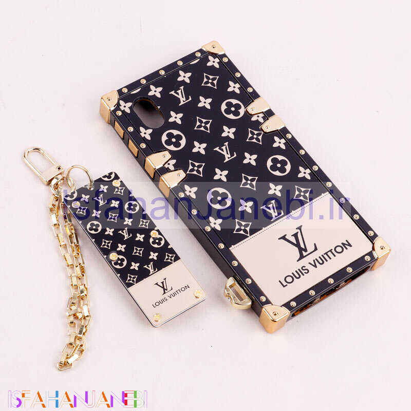 اصفهان جانبی-قاب فانتزی صندوقی LV مشکی طلایی + آویز دستی Samsung Galaxy A01 Core