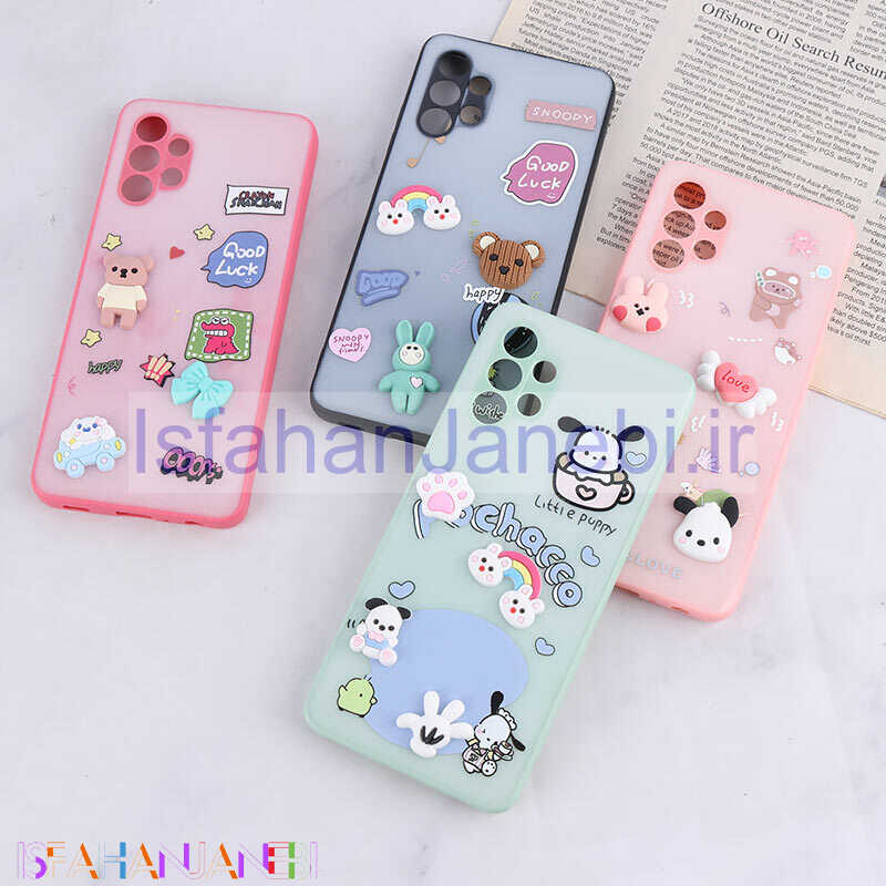 اصفهان جانبی-قاب شاینی سامسونگ Galaxy A32 4G عروسک برجسته محافظ لنزدار