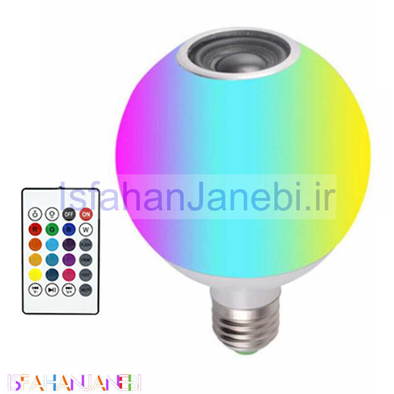 اصفهان جانبی-لامپ LED اسپیکر دار بلوتوثی Music Bulb 12W E27 + ریموت کنترل