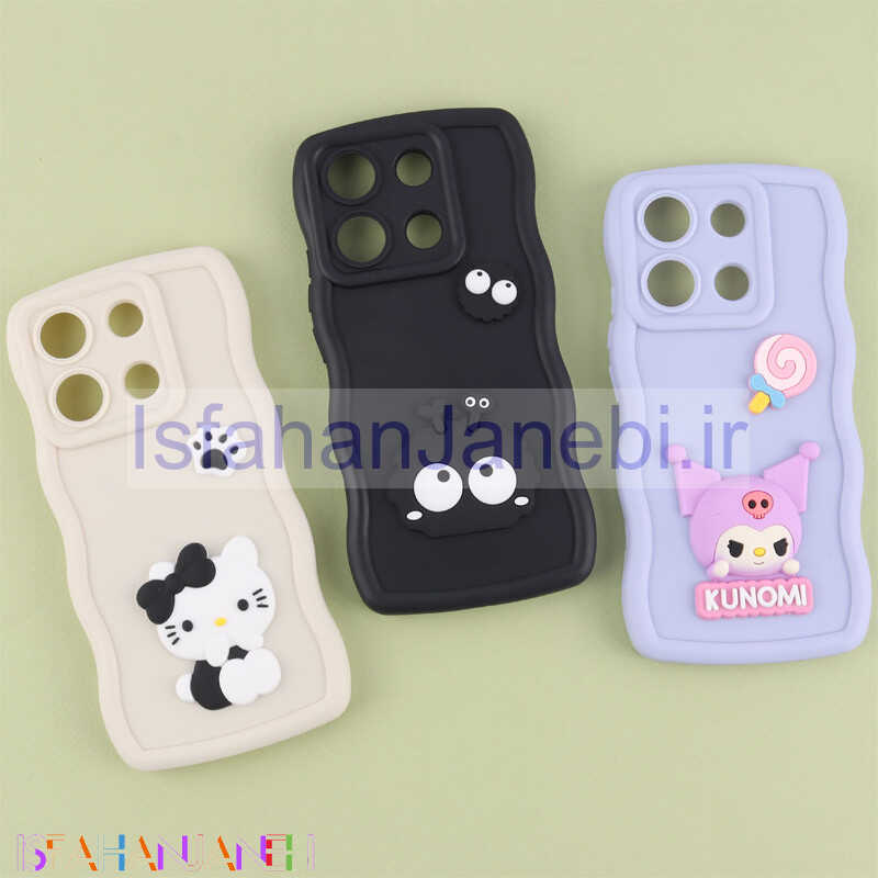 اصفهان جانبی-قاب موج دار شیائومی Redmi Note 13 4G عروسک برجسته محافظ لنزدار