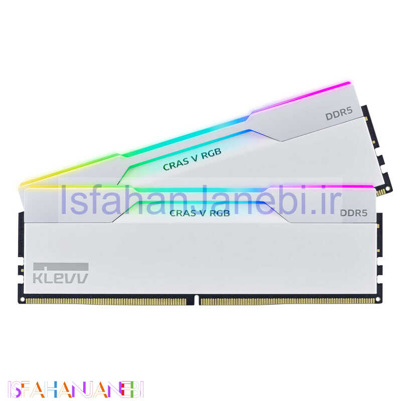 اصفهان جانبی-رم کامپیوتر کلو Cras V White RGB DDR5 32GB Dual 7600MHz CL36