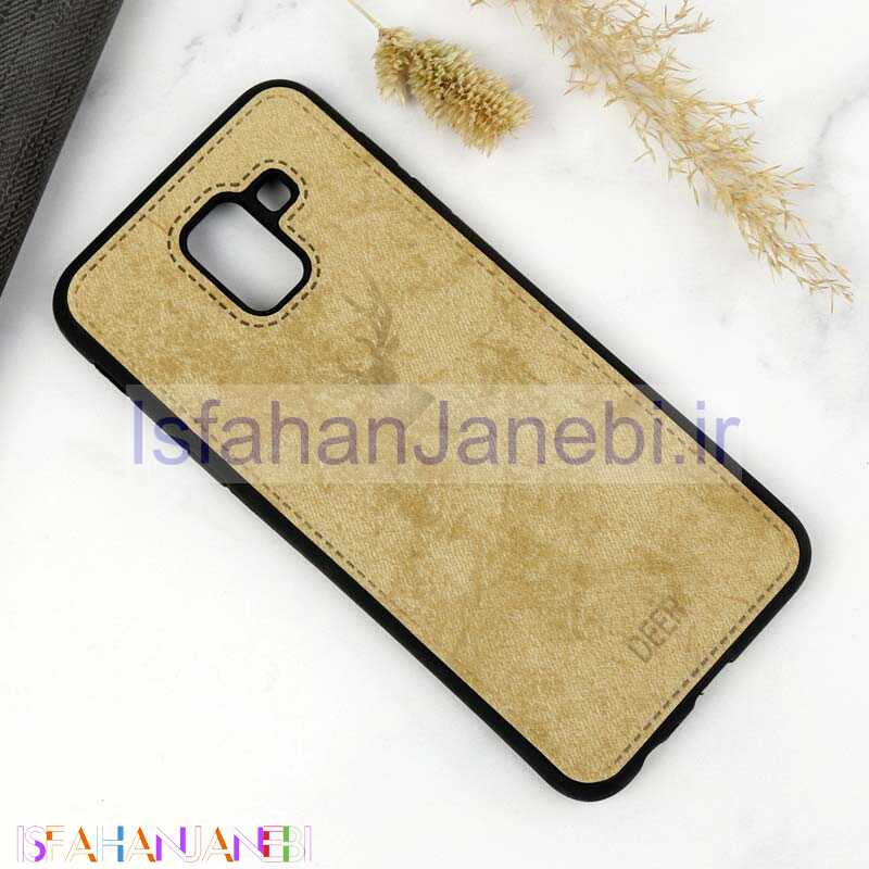 اصفهان جانبی-قاب چرمی طرح گوزن Samsung J6 خاکی