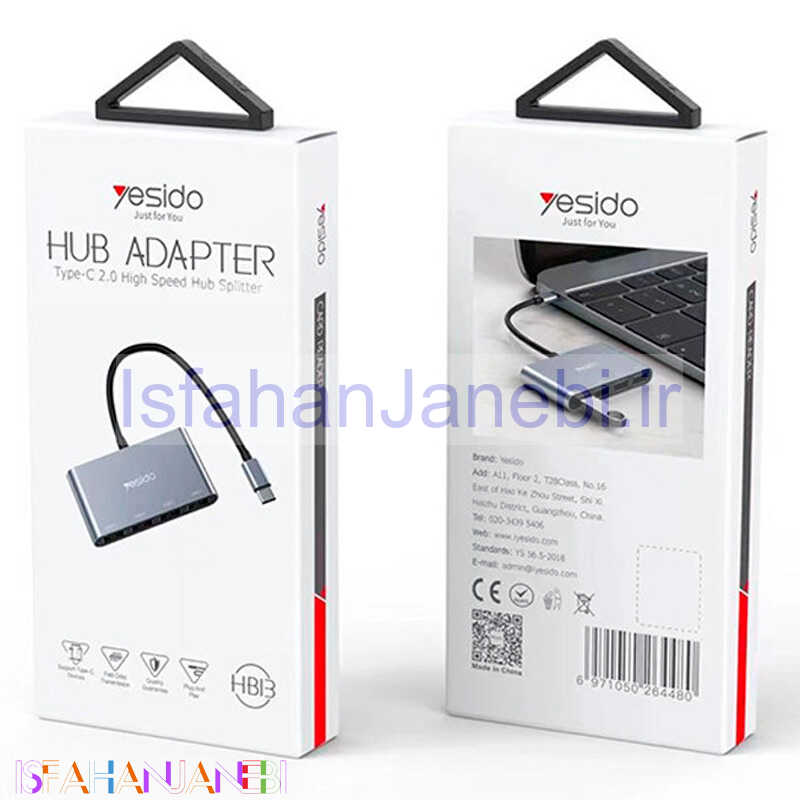اصفهان جانبی-هاب 4 پورت USB2.0 یسیدو HB13