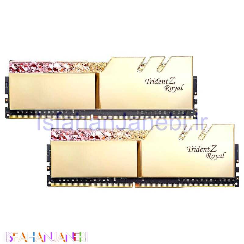 اصفهان جانبی-رم کامپیوتر G.SKILL Trident Z Royal Gold DDR4 32GB 3200MHz CL16 Dual
