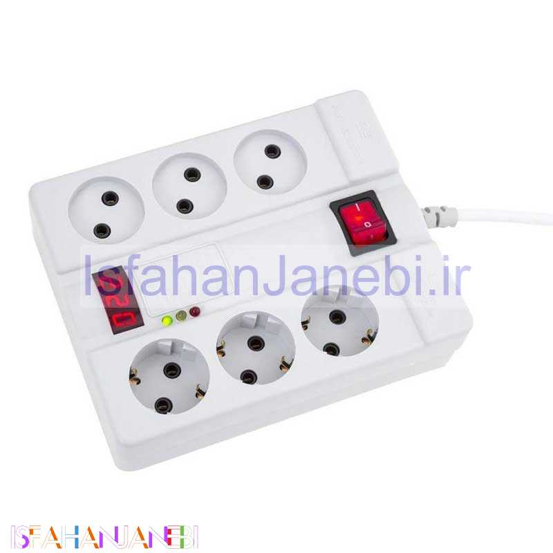 اصفهان جانبی-محافظ برق صوتی تصویری 6 خانه پارت الکتریک PE2060 با کابل 1٫8متری