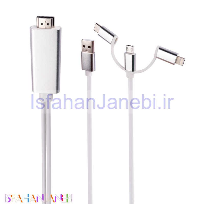 اصفهان جانبی-کابل تبدیل MiraScreen LD6M-3M Lightning/Micro USB/Type-C to HDMI 3m