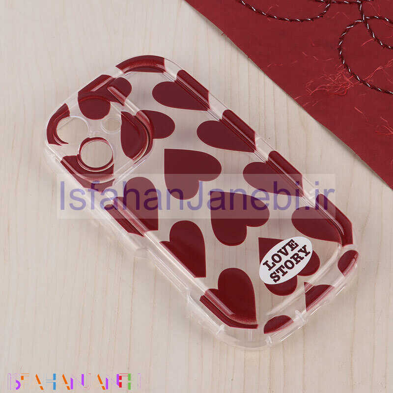 اصفهان جانبی-قاب Love Story آیفون iPhone 16 طرح قلب محافظ لنزدار