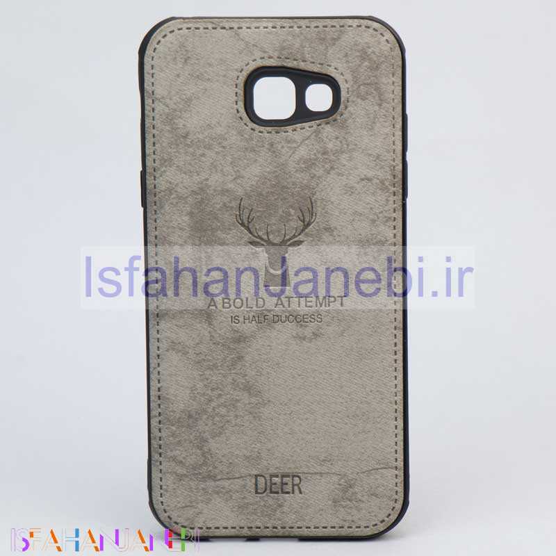 اصفهان جانبی-قاب چرمی طرح گوزن Samsung A7 2017 طوسی