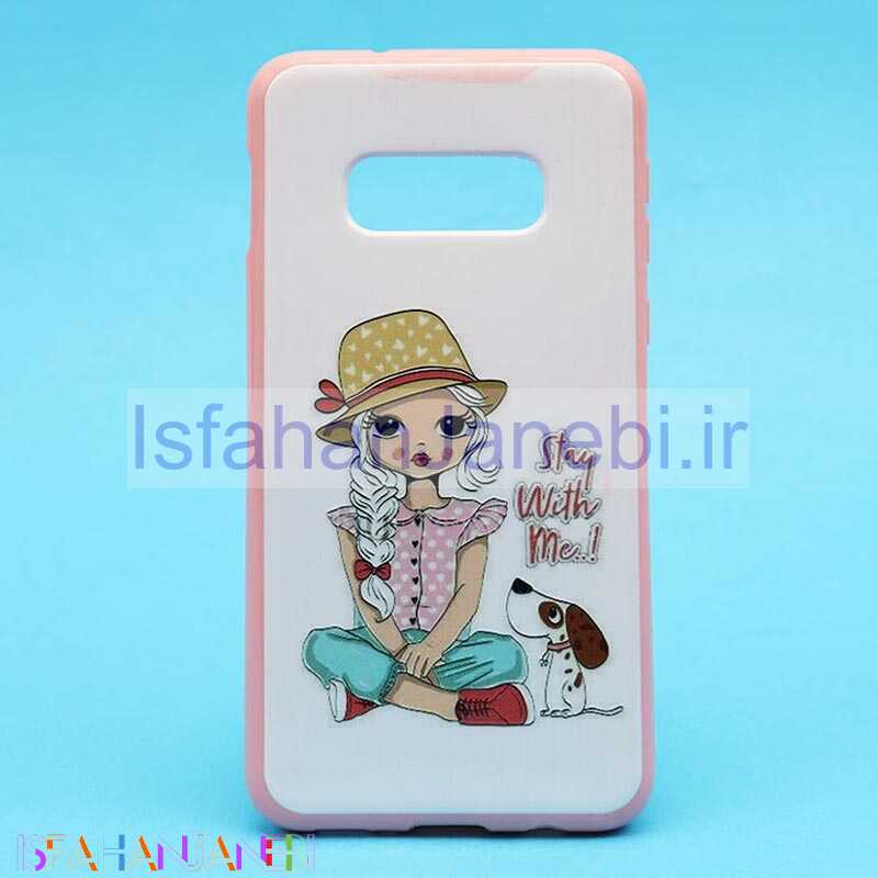اصفهان جانبی-قاب فانتزی برجسته صورتی طرح دختر سامسونگ S10e