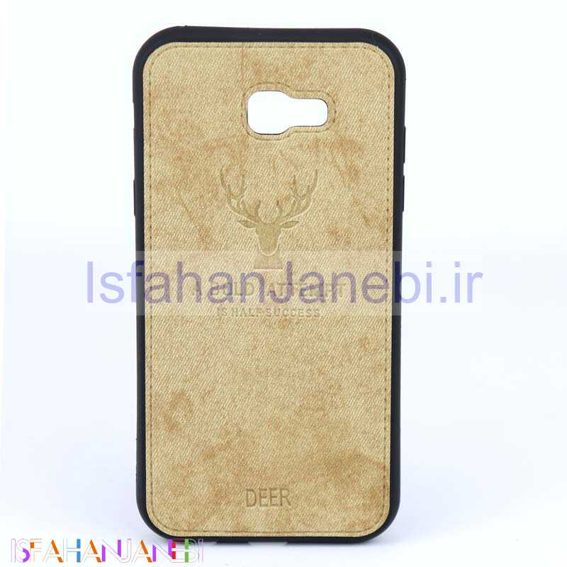اصفهان جانبی-قاب چرمی طرح گوزن Samsung A7 2017 خاکی