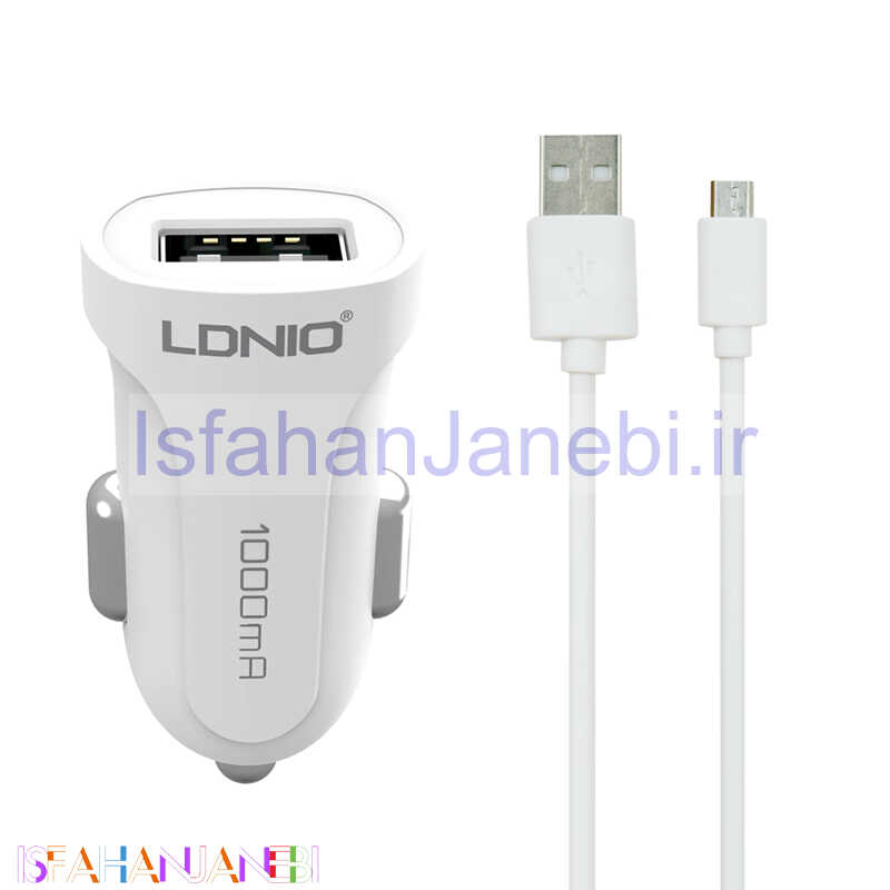 اصفهان جانبی-شارژر فندکی LDNIO DL-C17 1A High Copy + کابل میکرو یو اس بی