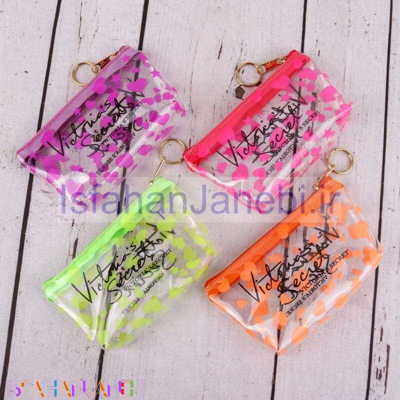 اصفهان جانبی-کیف هندزفری طلقی طرح Victoria Secret مستطیل