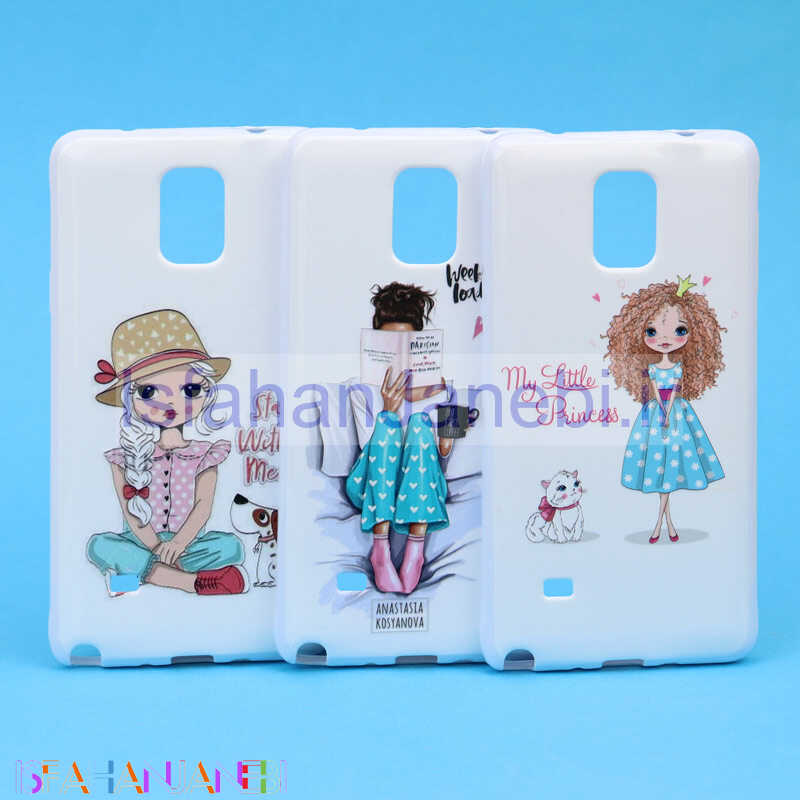 اصفهان جانبی-قاب فانتزی سفید طرح دختر سامسونگ Note 4