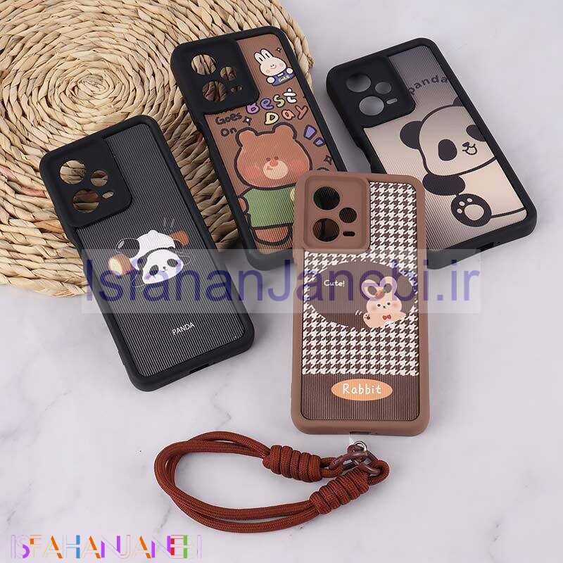 اصفهان جانبی-قاب کبریتی سولید شیائومی Redmi Note 12 Pro 5G محافظ لنزدار با بند مچی