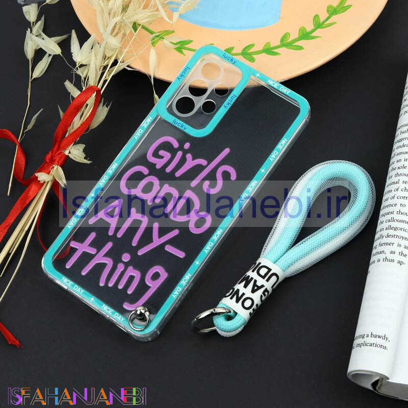 اصفهان جانبی-قاب طرحدار Girls Can Do محافظ لنزدار + بند آویز لنیارد Samsung Galaxy A32 4G
