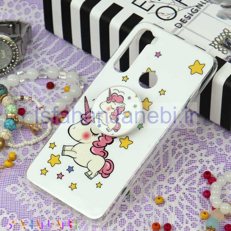 اصفهان جانبی-قاب سوپر IMD دور شفاف پاپ سوکت دار Xiaomi Redmi Note 8 یونیکورن