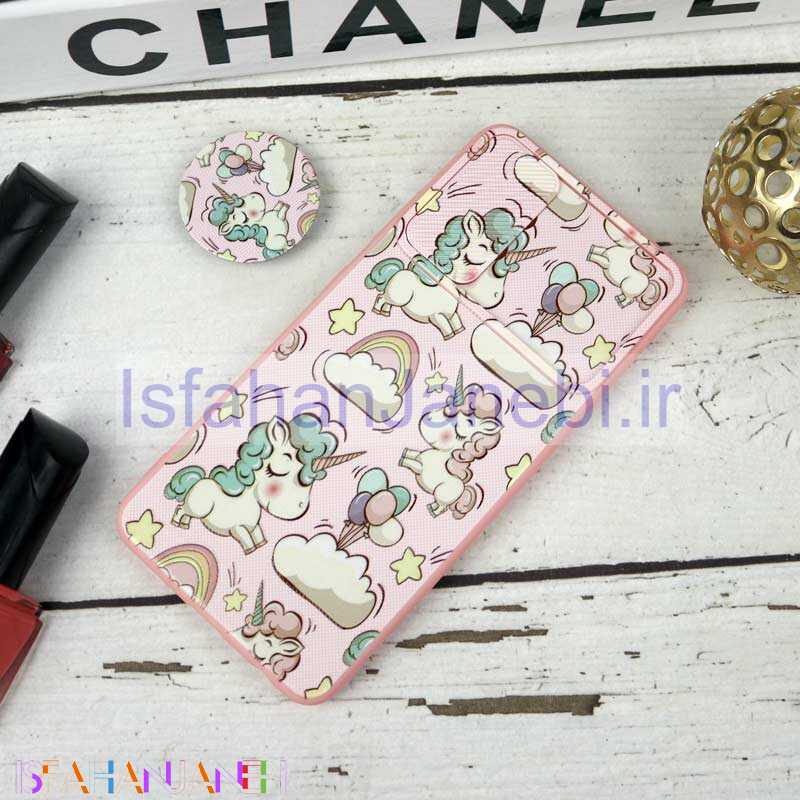 اصفهان جانبی-قاب طرحدار محافظ لنزدار کشویی + پاپ سوکت طرح یونیکورن سامسونگ A32 4G سری B