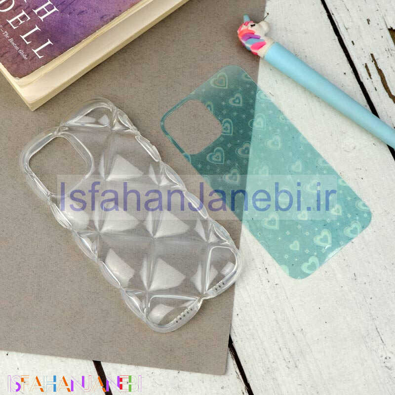 اصفهان جانبی-قاب PC Paffer شفاف قلبی ژله ای iPhone 12