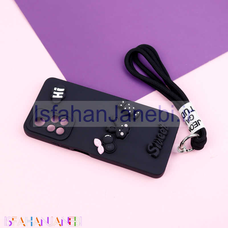 اصفهان جانبی-قاب عروسکی برجسته محافظ لنزدار + بند آویز Xiaomi Poco M4 Pro 5G