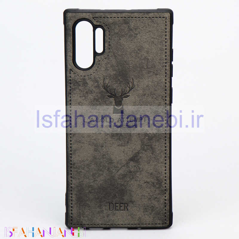 اصفهان جانبی-قاب چرمی طرح گوزن Samsung Note 10 Plus خاکستری
