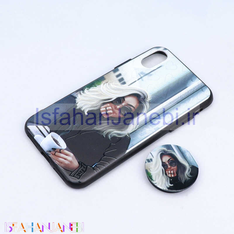 اصفهان جانبی-قاب طرحدار + پاپ سوکت iPhone X/XS کد3 سری B
