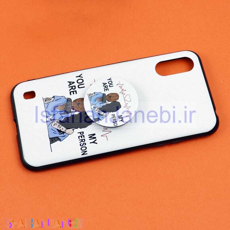 اصفهان جانبی-قاب فانتزی برجسته + پاپ سوکت طرح Friends سامسونگ A01 سری D