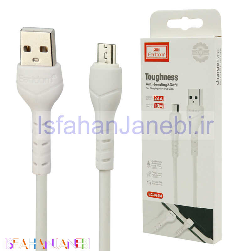 اصفهان جانبی-کابل میکرو یو اس بی فست شارژ Earldom EC-095M 2.4A 1m
