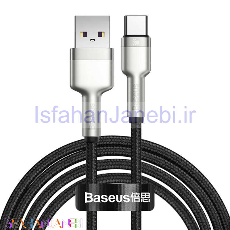 اصفهان جانبی-کابل تایپ سی فست شارژ Baseus Cafule Series Metal CAKF00020 66W 6A 2m
