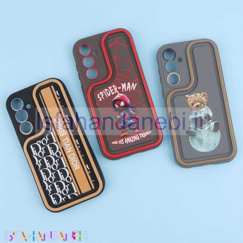 اصفهان جانبی-قاب سولید طرح دار دو رنگ محافظ لنزدار Samsung Galaxy A55