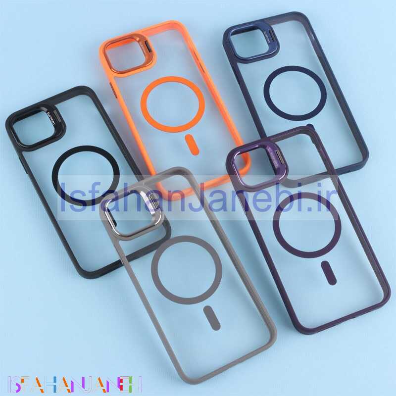 اصفهان جانبی-قاب PC مگ سیف استندشو با محافظ لنز رینگی آیفون iPhone 11 Pro Max