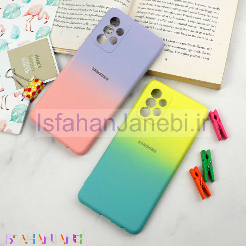 اصفهان جانبی-قاب سیلیکونی محافظ لنزدار دو رنگ Samsung Galaxy A52 / A52s