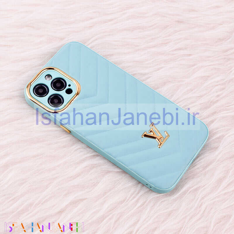 اصفهان جانبی-قاب پافر چرمی لوزی محافظ لنزدار iPhone 12 Pro Max