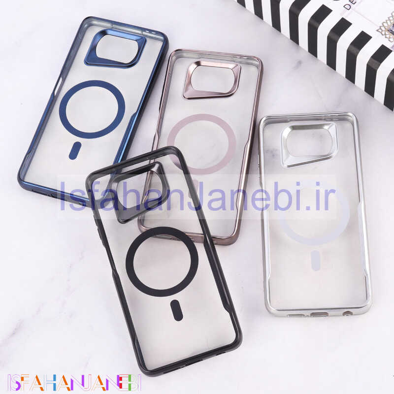 اصفهان جانبی-قاب شفاف شیائومی Poco X3 / X3 NFC / X3 Pro طرح مگ سیف تیتانیوم