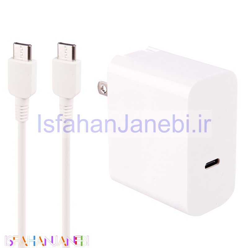 اصفهان جانبی-شارژر دیواری فست شارژ MR-PD30W-B001 3A 30W Type-C + کابل تبدیل تایپ سی