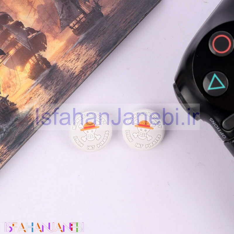 اصفهان جانبی-روکش آنالوگ دسته بازی Play Station/XBOX طرح اسکلت Monkey D.Luffy سفید