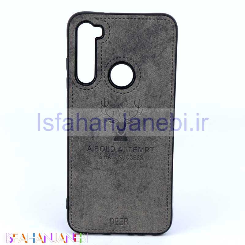 اصفهان جانبی-قاب چرمی طرح گوزن Xiaomi Redmi Note 8 خاکستری